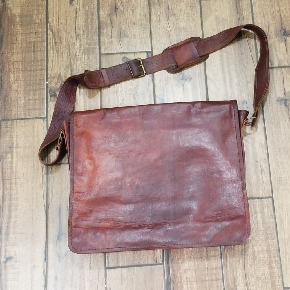Leather Satchel Laptop Bag